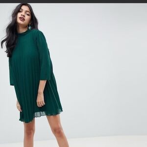 NEW Asos Pleated Trapeze Mino Dress